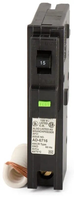Trending Square D HOM115AFI - 15A AFCI Miniature Circuit Breaker