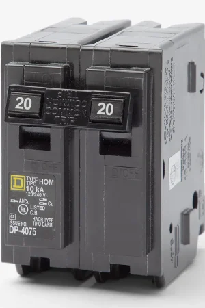 Buy Direct Square D HOM220 - 20A 2 Pole Miniature Circuit Breaker
