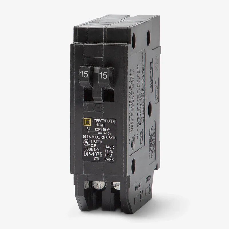 Square D HOMT1515 - 15/15A Tandem Miniature Circuit Breaker Authentic