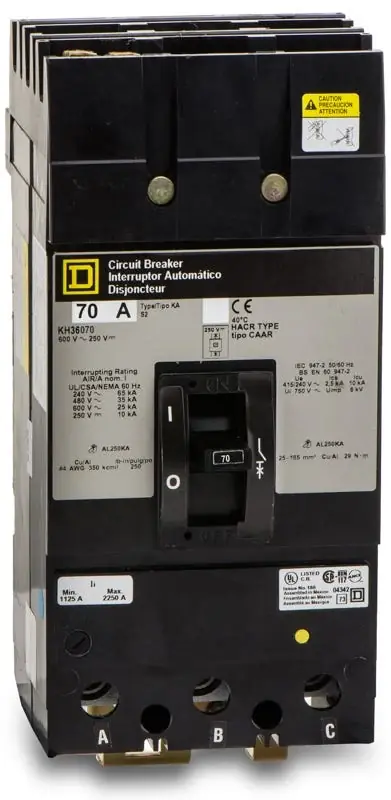 Square D KH36070 - 70A 3 Pole Molded Case Circuit Breaker Fast Shipping