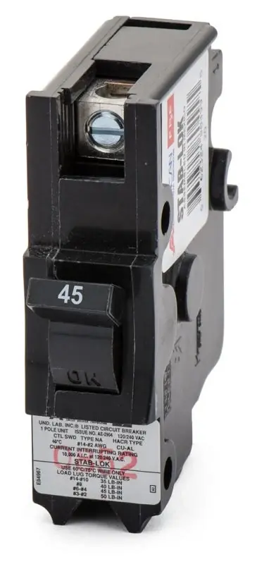 Federal Pacific NA45 - 45A 1 Pole Miniature Circuit Breaker Fresh Stock