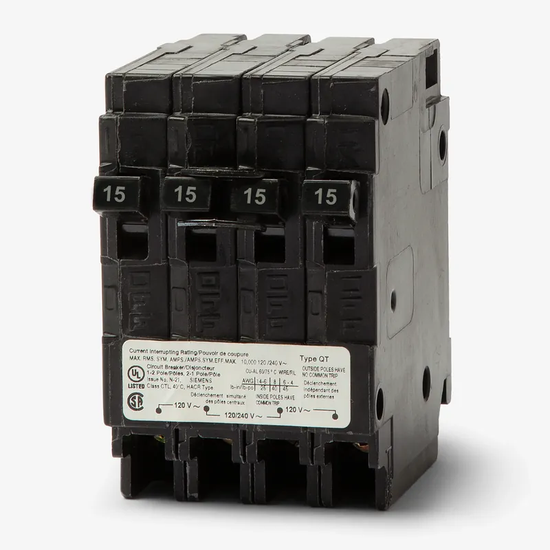 Siemens Q21515CT - 15A Triplex Miniature Circuit Breaker Professional Grade