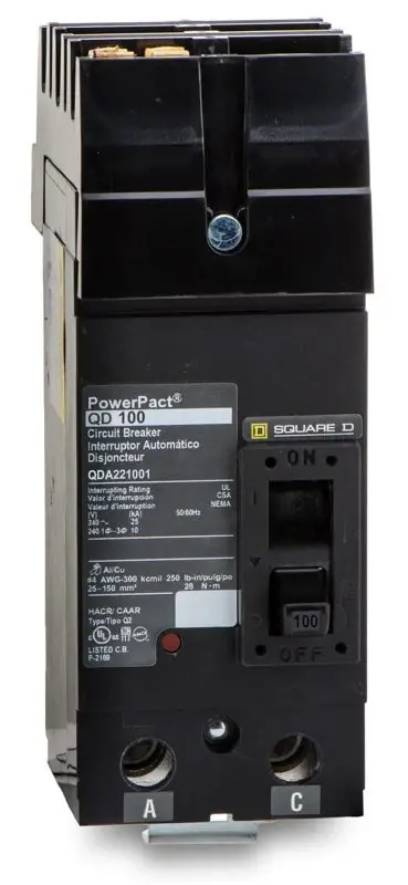 Square D QDA221001 - 100A 2 Pole Molded Case Circuit Breaker Order Now