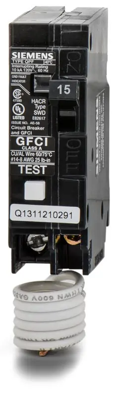 Trusted Brand Siemens QF115 - 15A GFCI Miniature Circuit Breaker