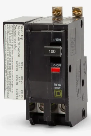Super Sale Square D QOB21001021 - 100A 2 Pole Miniature Circuit Breaker