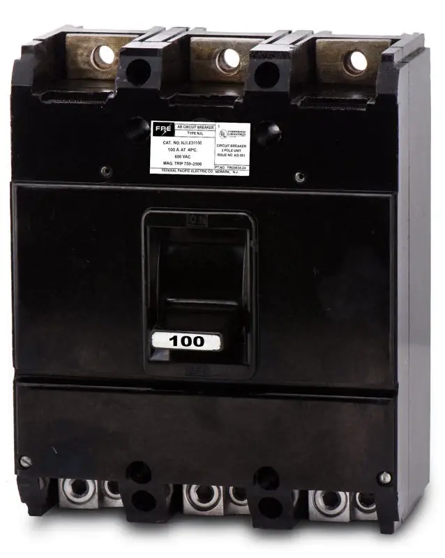Time-Limited Federal Pacific NJL631100 - 100A 3 Pole Molded Case Circuit Breaker