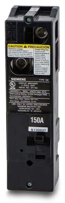 Siemens QS2125 - 125A 2 Pole Miniature Circuit Breaker Buy Online