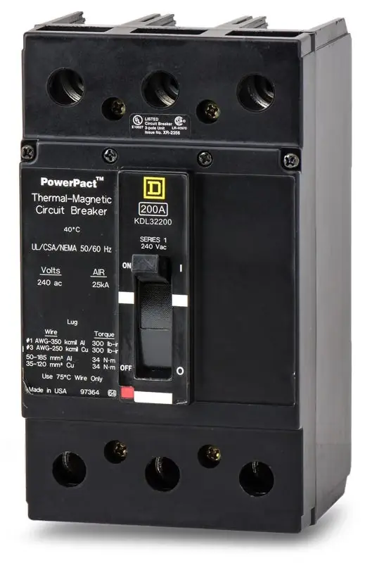 Square D KDL32200 - 200A 3 Pole Molded Case Circuit Breaker Today Only