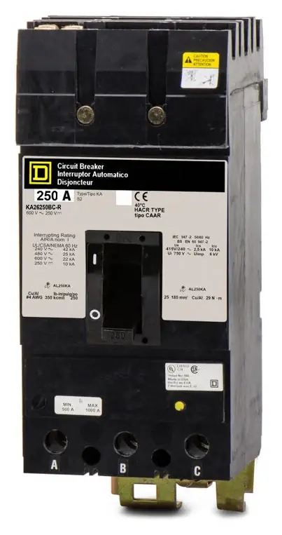 Square D KA26250BC - 250A 2 Pole Molded Case Circuit Breaker Super Sale
