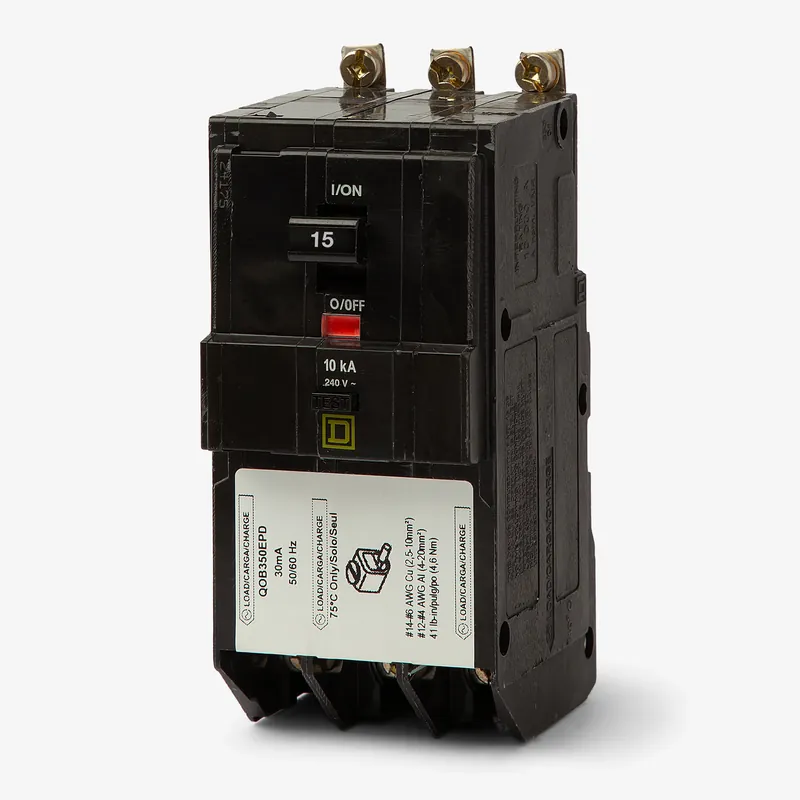 Latest Square D QOB315EPD - 15A GFEP Miniature Circuit Breaker
