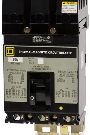 Super Sale Square D FAB36080 - 80A 3 Pole Molded Case Circuit Breaker