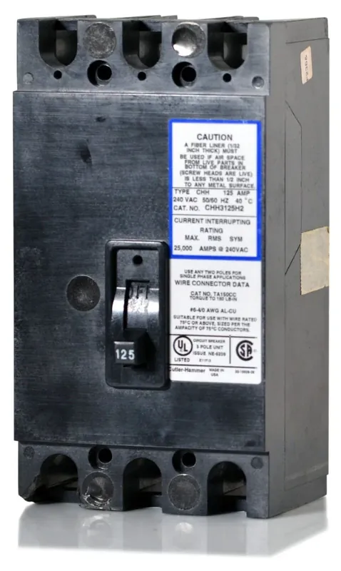 Sale Eaton / Cutler-Hammer CHH3125H2X - 125A 3 Pole Molded Case Circuit Breaker