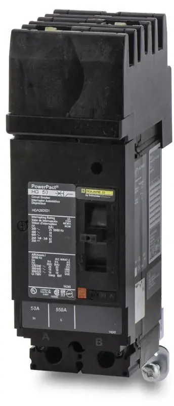 Super Sale Square D HGA260501 - 50A 2 Pole Molded Case Circuit Breaker