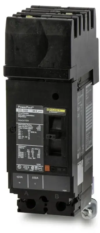 Authentic Square D HGA261004 - 100A 2 Pole Molded Case Circuit Breaker