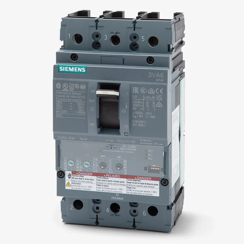 Siemens 3VA6225-5HN31-0AA0 - 250A 3 Pole Molded Case Circuit Breaker Luxury