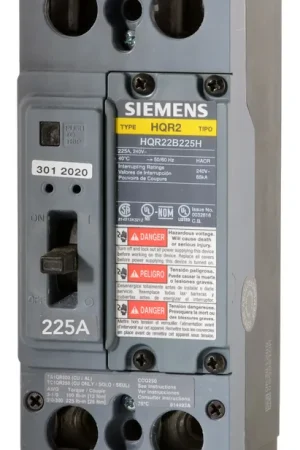 Fast Shipping Siemens HQR22B225H - 225A 2 Pole Molded Case Circuit Breaker