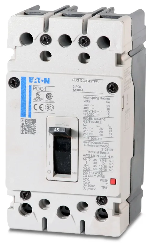 Budget Eaton / Cutler-Hammer PDG13C0045TFFJ - 45A 3 Pole Molded Case Circuit Breaker