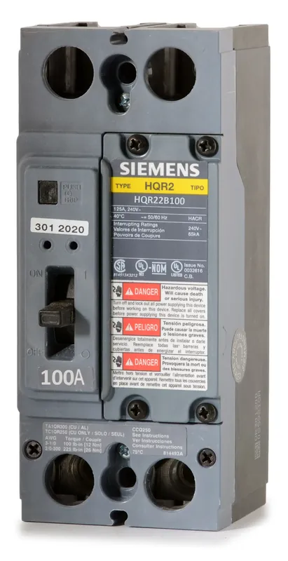 Bargain Siemens HQR22B100 - 100A 2 Pole Molded Case Circuit Breaker