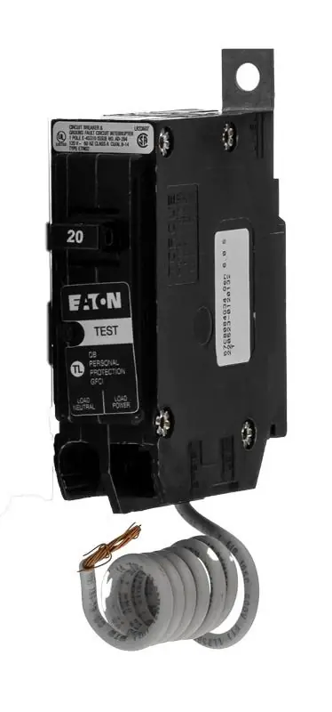 Secure Checkout Eaton / Cutler-Hammer QBH1020GF - 20A GFCI Miniature Circuit Breaker
