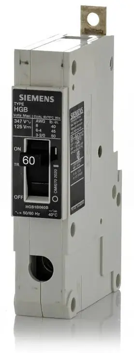 Siemens HGB1B060B - 60A 1 Pole Molded Case Circuit Breaker Hot Deal