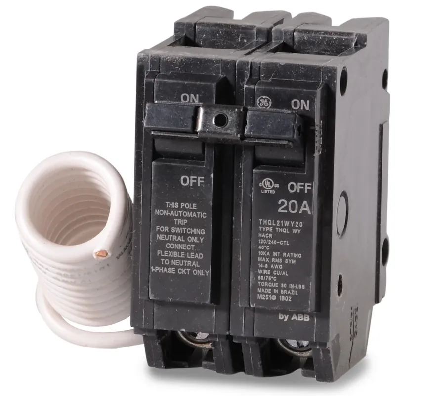 High Quality ABB / General Electric THQL21WY20 - 20A 2 Pole Molded Case Circuit Breaker