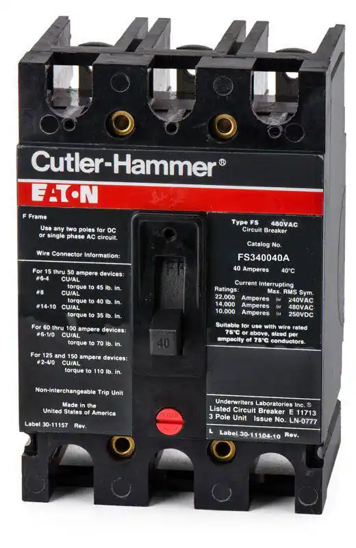 Eaton / Cutler-Hammer FS340040A - 40A 3 Pole Molded Case Circuit Breaker Today Only