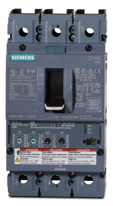 Siemens 3VA6340-6HN31-0AA0 - 400A 3 Pole Molded Case Circuit Breaker Exclusive Offer