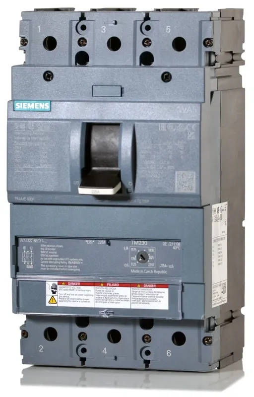 Siemens 3VA5322-6EC31-0AA0 - 225A 3 Pole Molded Case Circuit Breaker Flash Sale