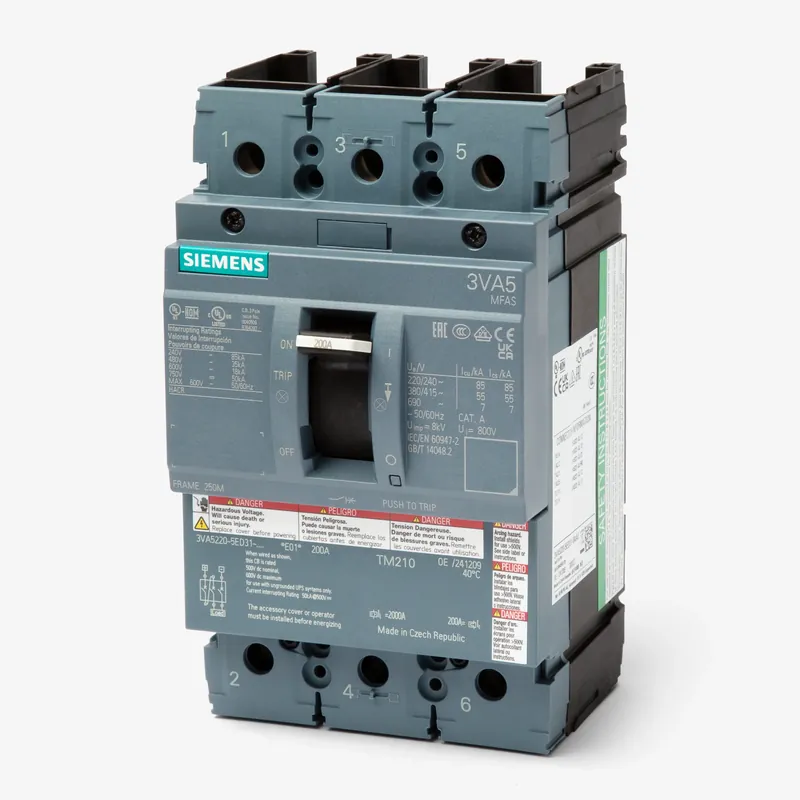 Siemens 3VA5220-5ED31-0AA0 - 200A 3 Pole Molded Case Circuit Breaker Markdown
