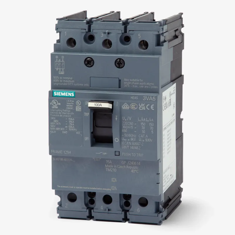 Trending Siemens 3VA5110-4ED31-0AA0 - 100A 3 Pole Molded Case Circuit Breaker