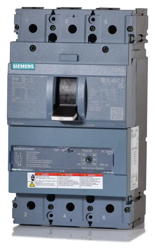 Siemens 3VA5150-5EC31-0AA0 - 50A 3 Pole Molded Case Circuit Breaker Hot Picks