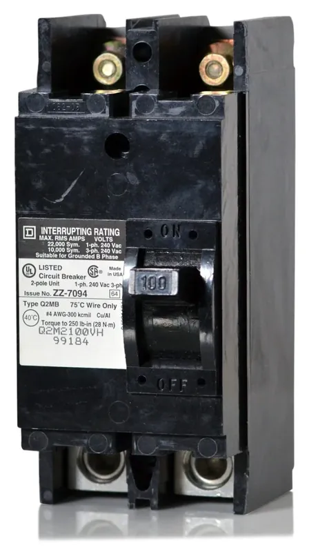 Square D Q2M2100VH - 100A 2 Pole Molded Case Circuit Breaker Professional Grade