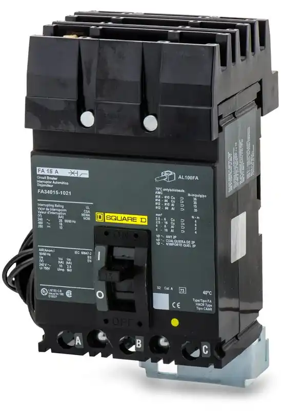 Markdown Square D FA34015-1021 - 15A 3 Pole Molded Case Circuit Breaker