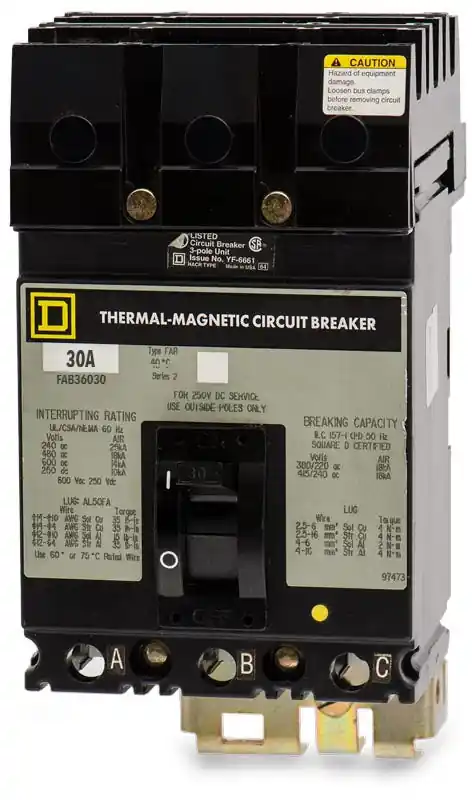 Square D FAB36030 - 30A 3 Pole Molded Case Circuit Breaker Grab Now