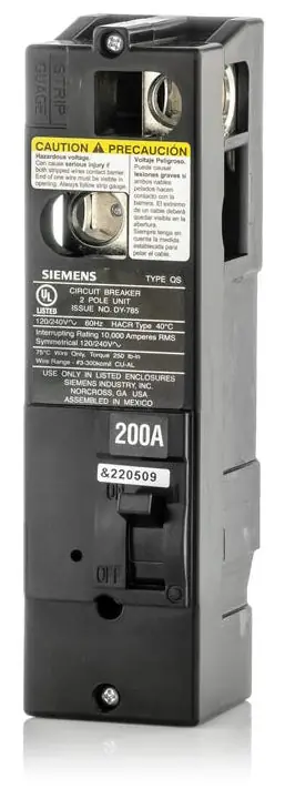 Siemens QS2200HH - 200A 2 Pole Miniature Circuit Breaker Sale