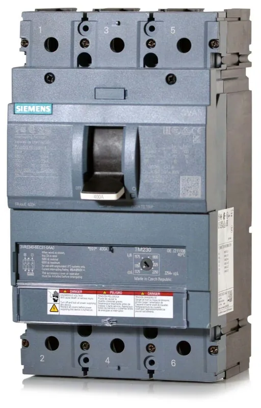 Express Delivery Siemens 3VA5340-6EC31-0AA0 - 400A 3 Pole Molded Case Circuit Breaker