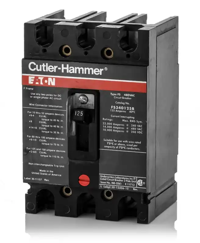 Hassle-Free Returns Eaton / Cutler-Hammer FS340125B - 125A 3 Pole Molded Case Circuit Breaker