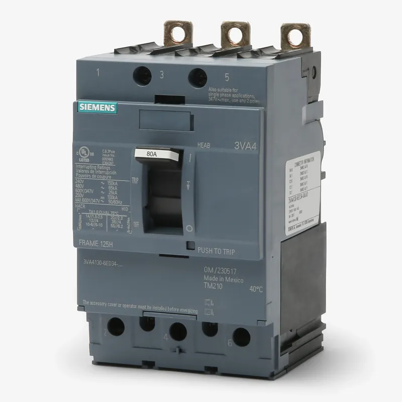 Siemens 3VA4180-6ED34-0AA0 - 80A 3 Pole Molded Case Circuit Breaker Today Only