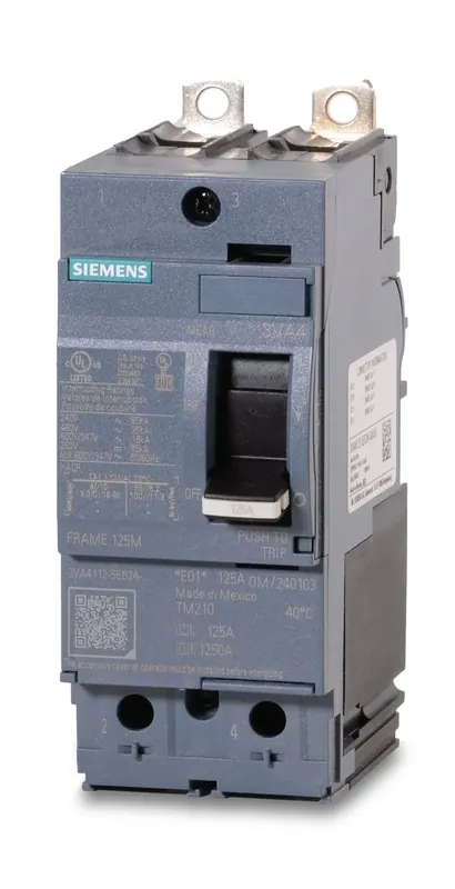 Siemens 3VA4112-5ED24-0AA0 - 125A 2 Pole Molded Case Circuit Breaker Crafted