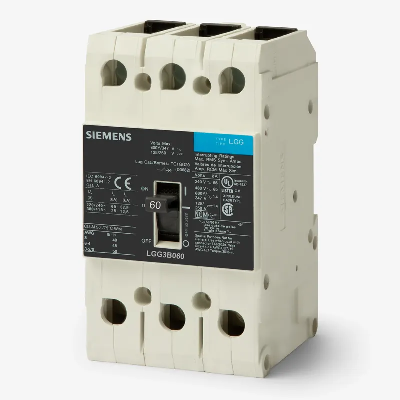 Crafted Siemens LGG3B060L - 60A 3 Pole Molded Case Circuit Breaker