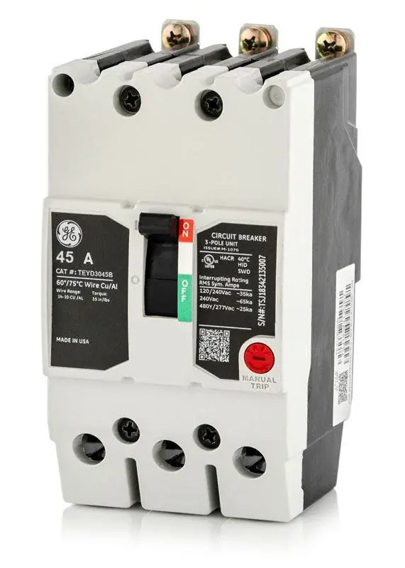 ABB / General Electric TEYD3045B - 45A 3 Pole Miniature Circuit Breaker Authentic