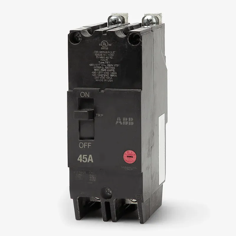 ABB / General Electric TEY245 - 45A 2 Pole Miniature Circuit Breaker Top Rated