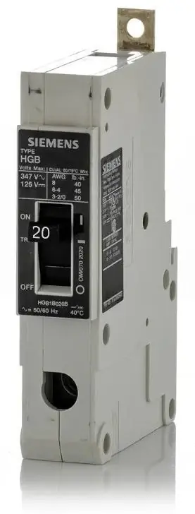 Siemens HGB1B020B - 20A 1 Pole Molded Case Circuit Breaker Trusted Brand