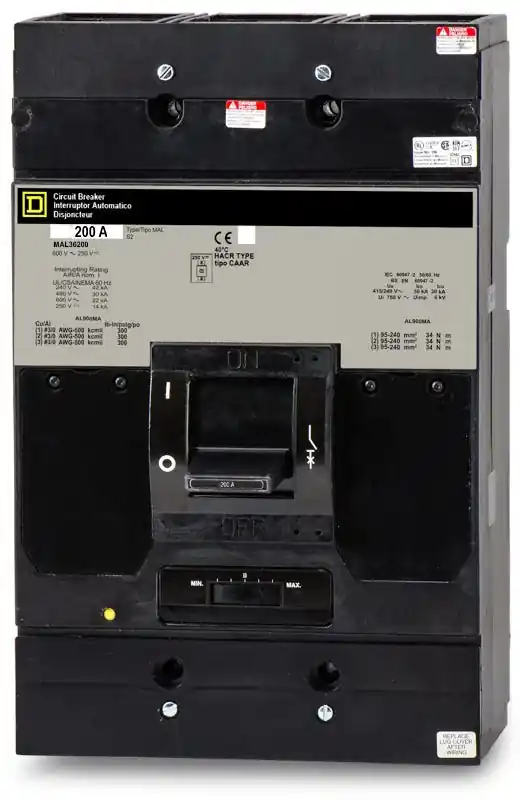 Popular Square D MAL36200 - 200A 3 Pole Molded Case Circuit Breaker