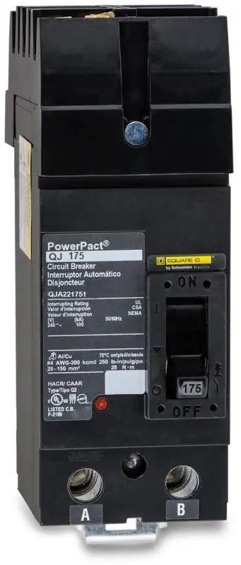 Square D QJA221751 - 175A 2 Pole Molded Case Circuit Breaker Bargain