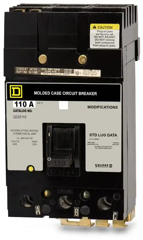 Brand New Square D Q232110 - 110A 3 Pole Molded Case Circuit Breaker