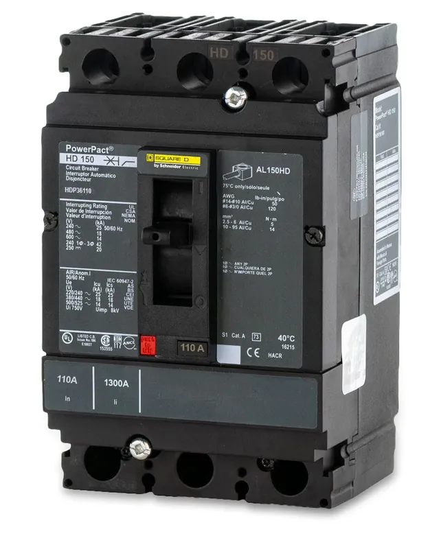 Direct From Factory Square D HDP36110 - 110A 3 Pole Molded Case Circuit Breaker