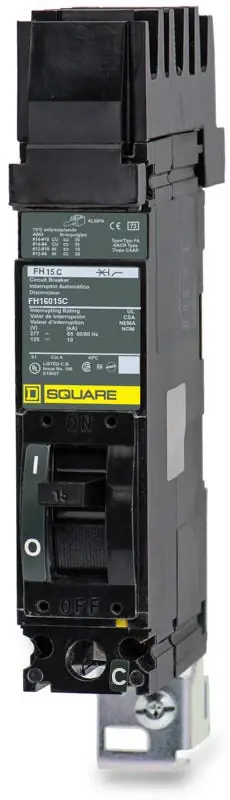 Square D FH16015C - 15A 1 Pole Molded Case Circuit Breaker Affordable