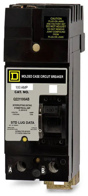 Cheap Square D Q221100AB - 100A 2 Pole Molded Case Circuit Breaker