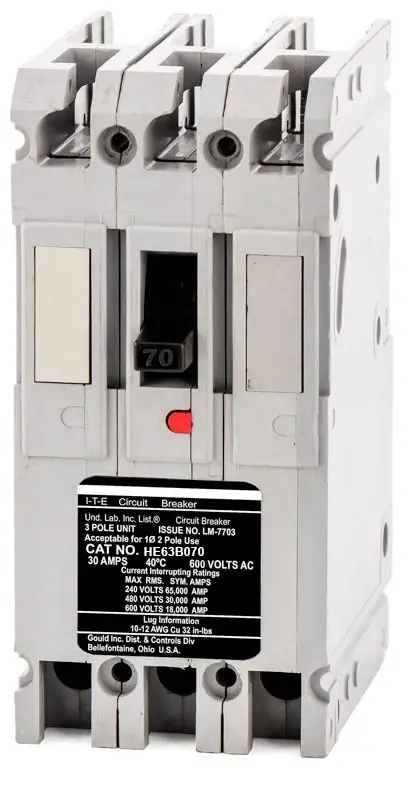 Siemens / ITE HE63B070 - 70A 3 Pole Molded Case Circuit Breaker Clearance